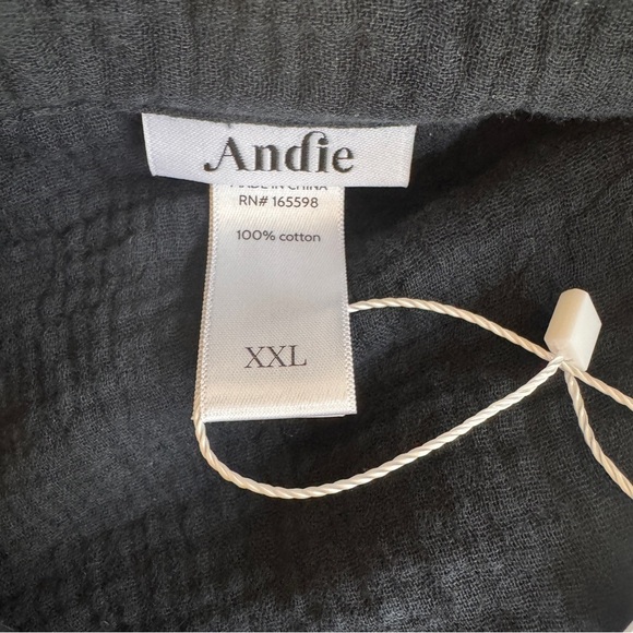 Andie Swim The Corvo Black Button Up Collared Long Sleeve Womens Size XXL Belted - Picture 14 of 16